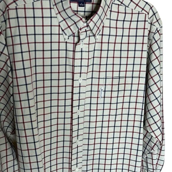 Faconnable Men's Classic Fit Dress Shirt Size 16.5 Long Sleeve Plaid Made in USA - Picture 3 of 11